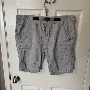 Point Zero Gray Anchor Print Men's Shorts